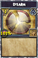 Wizard101 Shadow spell card: Disarm, Spell ID 1120
