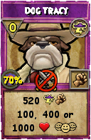 Wizard101 Storm spell card: Dog Tracy, Spell ID 1108