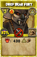 Wizard101 Myth spell card: Drop Bear Fury, Spell ID 1939