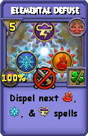 Wizard101 Balance spell card: Elemental Defuse, Spell ID 1903