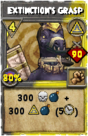 Wizard101 Myth spell card: Extinction's Grasp, Spell ID 1670