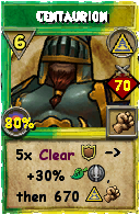 Wizard101 Myth spell card: Centaurion, Spell ID 1502