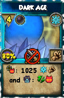 Wizard101 Ice spell card: Dark Age, Spell ID 1088