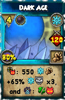 Wizard101 Ice spell card: Dark Age, Spell ID 1091