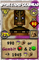Wizard101 Storm spell card: Overloaded Gearhead, Spell ID 1187
