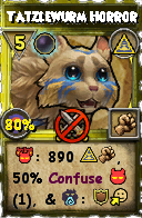 Wizard101 Myth spell card: Tatzlewurm Horror, Spell ID 1432