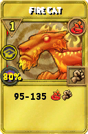 Wizard101 Fire spell card: Fire Cat, Spell ID 1090