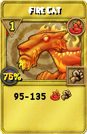Wizard101 Fire spell card: Fire Cat, Spell ID 1089