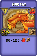 Wizard101 Fire spell card: Fire Cat, Spell ID 1024
