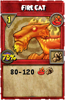 Wizard101 Fire spell card: Fire Cat, Spell ID 1024