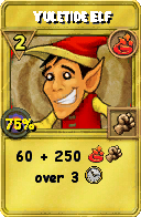 Wizard101 Fire spell card: Yuletide Elf, Spell ID 1225