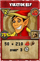 Wizard101 Fire spell card: Yuletide Elf, Spell ID 1224