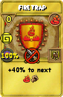 Wizard101 Fire spell card: Fire Trap, Spell ID 1073