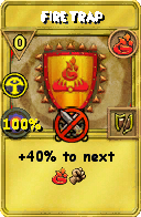 Wizard101 Fire spell card: Fire Trap, Spell ID 1076