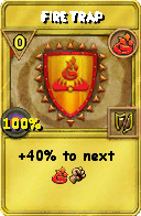 Wizard101 Fire spell card: Fire Trap, Spell ID 1074
