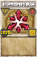 Wizard101 Balance spell card: Lightkeeper's Beam, Spell ID 1077