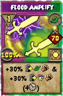Wizard101 Life spell card: Flood Amplify, Spell ID 1429