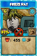Wizard101 Ice spell card: Freeze Ray, Spell ID 1313