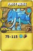 Wizard101 Ice spell card: Frost Beetle, Spell ID 1728