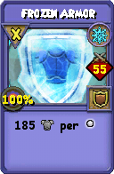 Wizard101 Ice spell card: Frozen Armor, Spell ID 1519