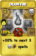 Wizard101 Death spell card: Death Fuel, Spell ID 1287