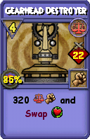 Wizard101 Balance spell card: Gearhead Destroyer, Spell ID 1734