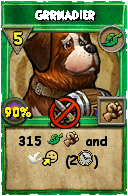 Wizard101 Life spell card: Grrnadier, Spell ID 1241