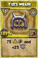 Wizard101 Myth spell card: Tick's Wrath, Spell ID 1866