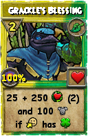 Wizard101 Life spell card: Grackle's Blessing, Spell ID 1861