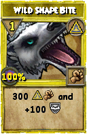 Wizard101 Myth spell card: Wild Shape Bite, Spell ID 1862