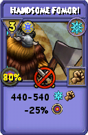 Wizard101 Ice spell card: Handsome Fomori, Spell ID 1464