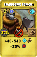 Wizard101 Ice spell card: Handsome Fomori, Spell ID 1349