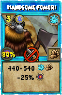 Wizard101 Ice spell card: Handsome Fomori, Spell ID 1732