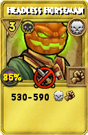 Wizard101 Death spell card: Headless Horseman, Spell ID 1080