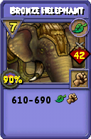 Wizard101 Life spell card: Bronze Helephant, Spell ID 1785