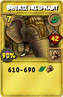 Wizard101 Life spell card: Bronze Helephant, Spell ID 1786