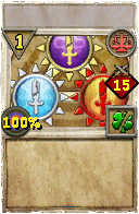 Wizard101 Balance spell card: Hierophant - Token Weakness x3, Spell ID 1721