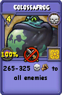 Wizard101 Death spell card: Colossafrog, Spell ID 1439