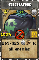 Wizard101 Death spell card: Colossafrog, Spell ID 1439