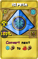 Wizard101 Ice spell card: Ice Prism, Spell ID 1425