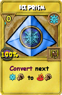 Wizard101 Ice spell card: Ice Prism, Spell ID 1424