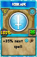 Wizard101 Ice spell card: Iceblade, Spell ID 1260