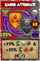 Wizard101 Death spell card: Ember Attenuate, Spell ID 1527