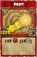Wizard101 Fire spell card: Poof!, Spell ID 1131