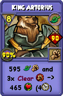 Wizard101 Life spell card: King Artorius, Spell ID 1083