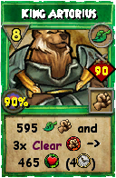 Wizard101 Life spell card: King Artorius, Spell ID 1083