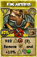 Wizard101 Myth spell card: King Artorius, Spell ID 1725