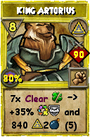 Wizard101 Myth spell card: King Artorius, Spell ID 1724