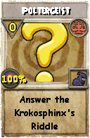 Wizard101 Balance spell card: Poltergeist, Spell ID 1884