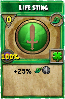 Wizard101 Life spell card: Life Sting, Spell ID 1197